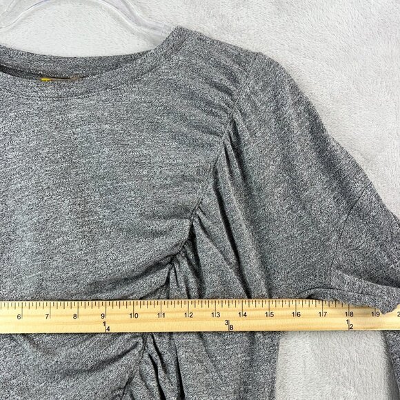 Zella Ruched Long Sleeve Top Womens Small Gray Comfy Stretch Athleisure - Picture 6 of 11